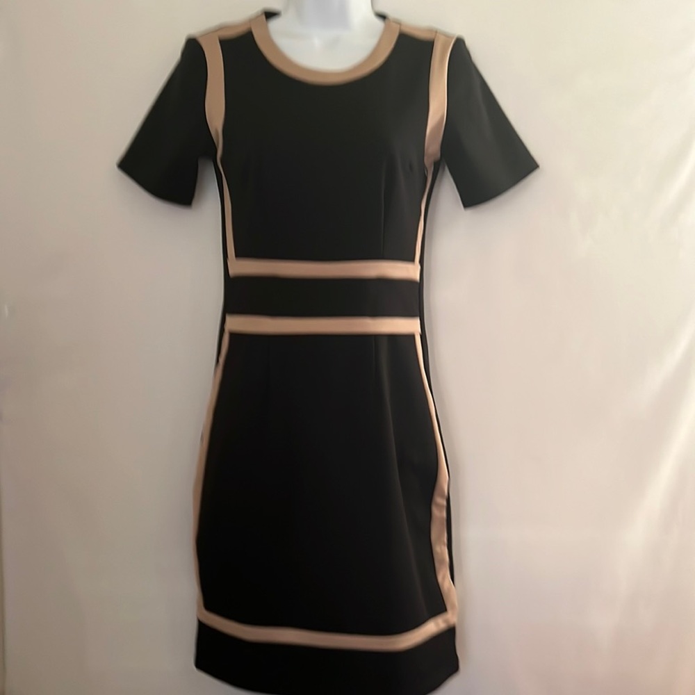 NWOT Miusol Black and Tan Plain Form Fitting Dress
